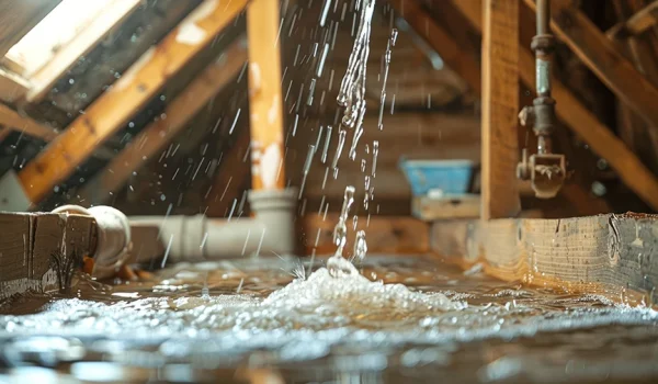 Water Damage in Home Attic